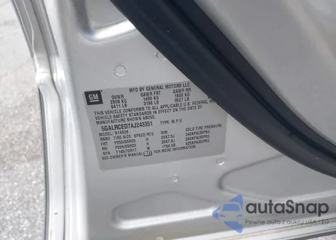 2010 Buick Enclave 2Xl из США, поврежденный, VIN 5GALRCED7AJ243351